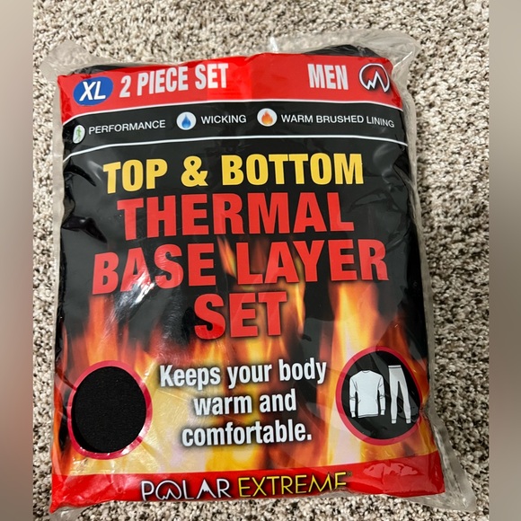 NEW Polar Extreme Men's Brushed Base Layer Thermal Set in Black size: XL - Picture 3 of 3